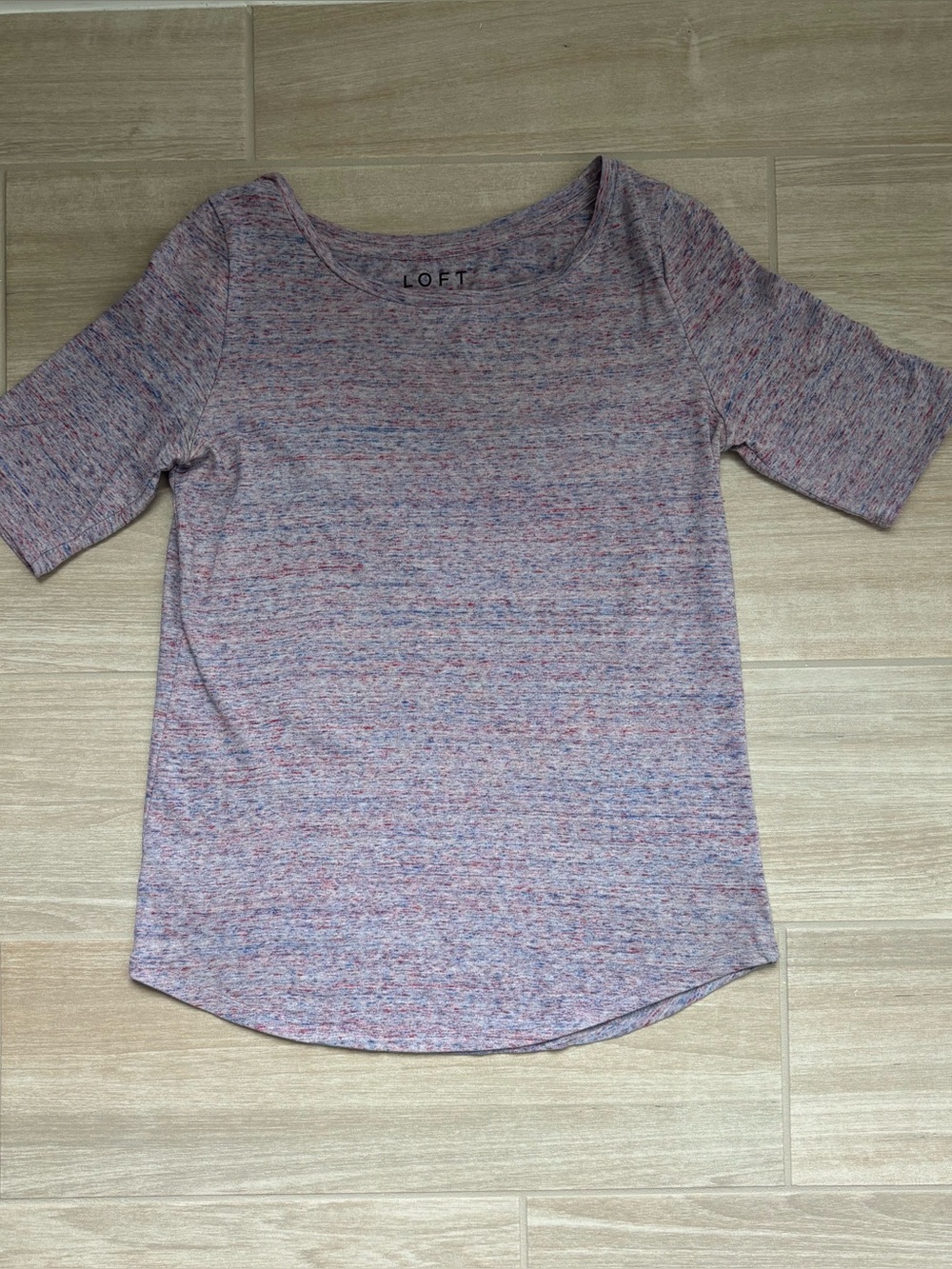 LOFT XS Pink Heathered Short Sleeve Top
